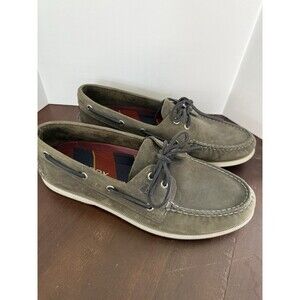 SPERRY Top Sider SIZE 10.5 M LEATHER A/O 2 EYE Varsity Gray STS19757